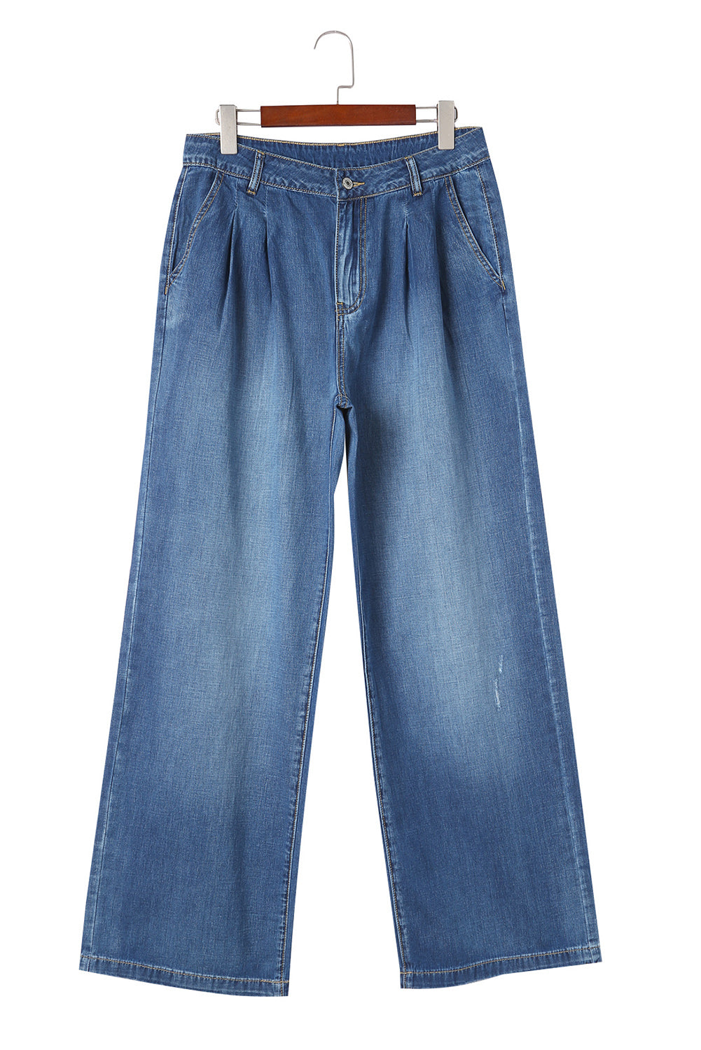 Blue Slouchy Wide Leg Jeans